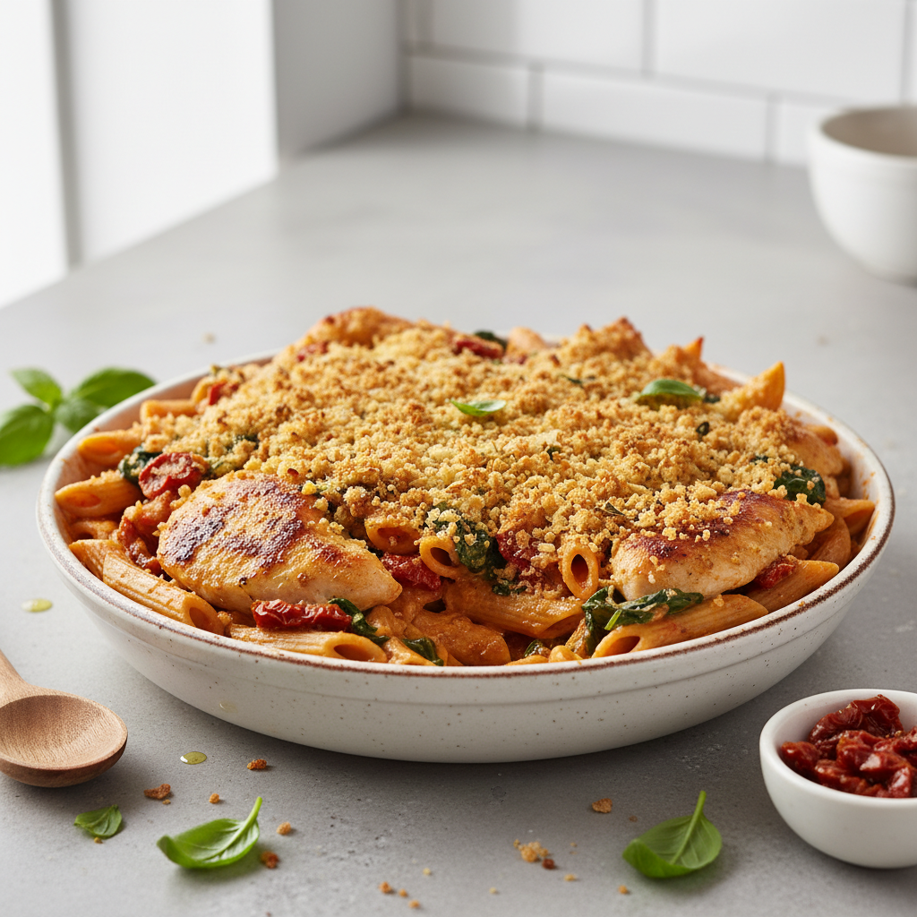 Golden Sunburst Chicken & Tuscan Penne Gratin
