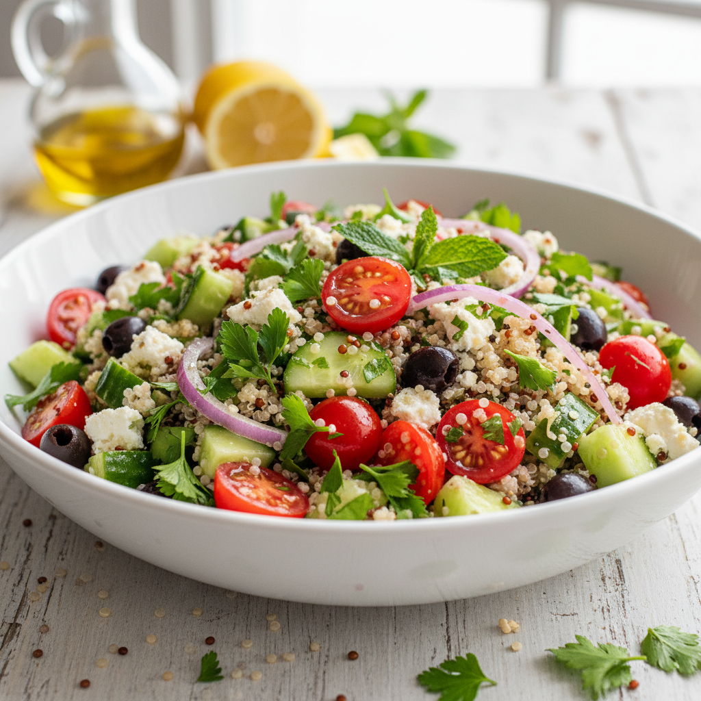 Mediterranean Quinoa Salad with Lemon-Herb Dressing